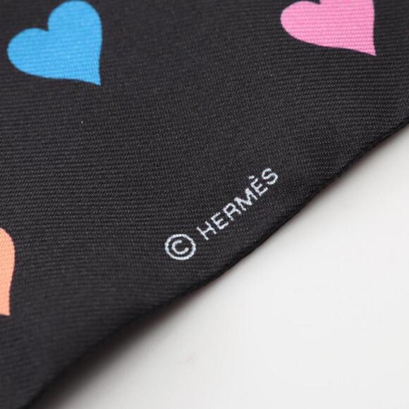 HERMES Black Silk Scarf - Picture 3 of 6